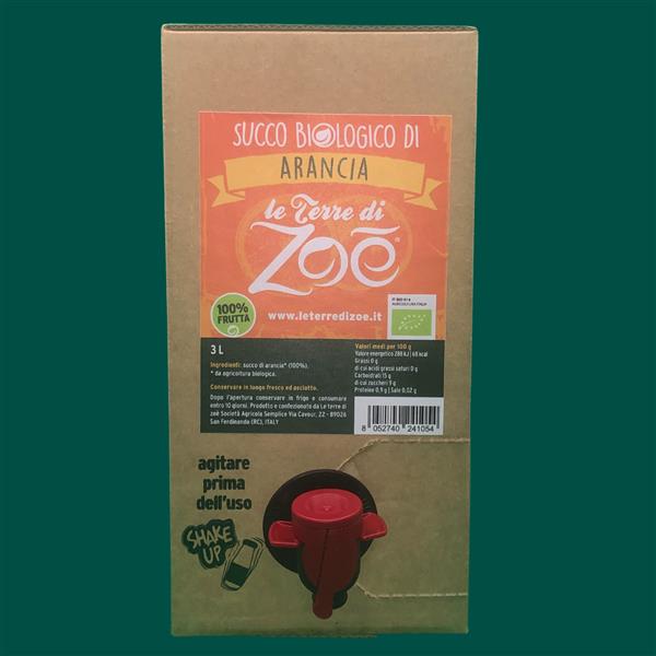 Succo Arancia biologica di Calabria formato Bag in Box 3L - per Horeca